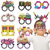 MDNHIO 36PCS 90s Party Favor 24PCS Tattoos 12PCS Paper Eyeglasses Themed Paper Photo Booth Props Birthday Party Decorations Dress Up Cute Style Funny Sunglasses Supplies Photography