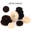 WILLBOND Hair bun maker set - 9 Pieces Donut Bun Maker in 3 Sizes, 12 Elastic Hair Bands, 32 Hair Pins (Black, Brown, Beige)