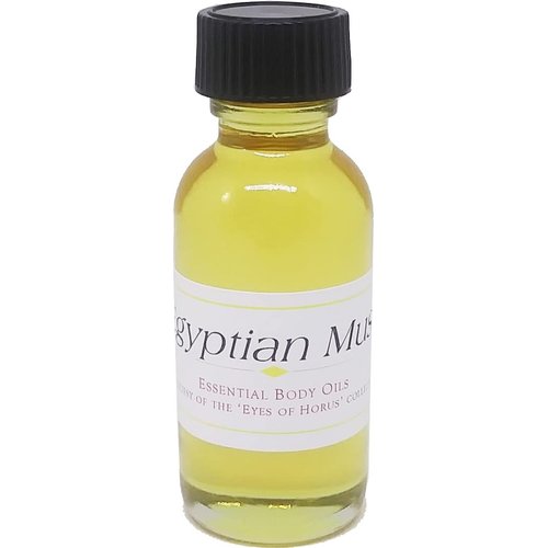 Cultural Exchange Egyptian Musk Scented Body Oil Fragrance [Regular Cap - Clear Glass - Gold - 1 oz.]