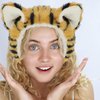 yueton 1 Pack Cute Tiger Face Wash Headband Hairband Cartoon Makeup Headbands Coral Fleece Elastic Headband for Washing Face Beauty
