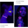 Fluorescent Love Lover Lip Print Temporary Tattoo Stickers Music Festival Concert Bar Party Face Arm shoulder Waterproof Tattoo Stickers Valentine's Day Happy Birthday Decor Supplies