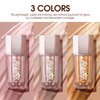 Cream Liquid Highlighter, Shimmer Glitter Illuminating Cheek Makeup, High-Gloss Finish Face Highlighter, Moisturizing Brightening Glitter Liquid Highlighter Makeup for Face Body (#03)