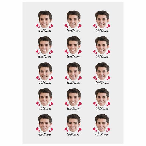 Custom The Groom Face Heart Temporary Tattoos Adult, Personalized Fake Tattoos for Funny Bachelorette Party, Temporary Tattoos for Women,15 tattoos in One Paper