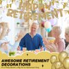 Fulmoon Pre Strung Happy Retirement Banner Glitter Retirement Sign Funny Official Retired Decor Party Decorations Supplies for Men Women Gifts (Champagne Gold)