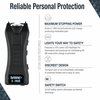 SABRE Stun Gun with Flashlight and Belt Holster, Emits 1.60 Powerful Pain Inducing Microcoulombs (µC) Charge, 120 Lumen LED Flashlight, Rubberized Grip, Compact Design, Rechargeable