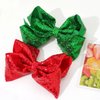 1PCS 8 Inch Big Sequin Hair Bows for Girls Alligator Clips Sparkly Glitter Hair Accessories for Little Teen Toddler Girls Kids (Green)