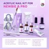 SAVILAND Acrylic Nail Kit with 100% Essential Oil - 2oz Clear Acrylic Powder and Liquid Set 120ml with Nail Practice Mat Dehydrator Primer Professional Acrylic Nail Kit Set for Beginners DIY Nail Art