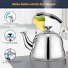 Tea Kettle Stovetop Whistling Teakettle Classic Teapot Stainless Steel Tea Pots for Stove Top with Thin Fast Heating Base, Mirror Finish, 2 liters