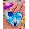 Roaqua 30 packs Bulk heart shape Mini Pop Fidget Key Chain，birthday Party Favors Small Valentine Wedding Party Favors and Classroom Student Gifts