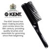 Kent AS8 Anti Static Hair Brush Travel Brush Small Hair Brush for Smoothing, Straightening, and Curling Short or Medium Hair. 7-Row Mini Hairbrush Anti Static for Hair Frizz Free Brush Made in England