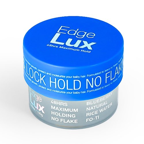 Lux Collection Edge Lux Edge Control Wax 48 Hour Maximum Hold No Flaking Natural Ingredients Scented Conditioning Styling Hair Gel Tamer (3.53 Ounce (Pack of 1), Blueberry)