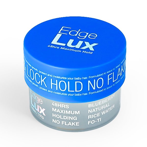 Lux Collection Edge Lux Edge Control Wax 48 Hour Maximum Hold No Flaking Natural Ingredients Scented Conditioning Styling Hair Gel Tamer (3.53 Ounce (Pack of 1), Blueberry)