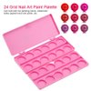 Nail Art Palette, 24 Grid Plastic Nail Art Paint Color Mixing Palette Plate Watercolor Pigment Color Mixing Case Manicure Drawing Tray(Rose Red)