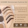 UCANBE Waterproof Eyebrow Gel + Eyebrow Styling Wax 2 in 1 Makeup Kit with 2 Pcs Dual-ended Adjustable Freely Eyebrow Brush Makeup Long Lasting Eyebrows (04 Gel/Black Brown Pomade, Standard)