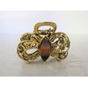Generic Small bow shaped jeweled antique bronze hair claw clip Set A (Primary color: Pink), 1 Count (Pack of 1)