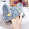 Hofar Face Wash Headband Hairband with Rabbit Bunny Ears and Lace Coral Fleece Cartoon Cute Creative Hair Accessories