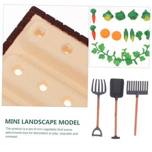 NUOBESTY 1 Set Mini Shovel Rake Farm Model Kit Vegetable Figurines Mini Model Miniature Vegetables Scene Model Out Door Decor Mini Dollhouse Decor Dollhouse Decorations Small Ornament Resin