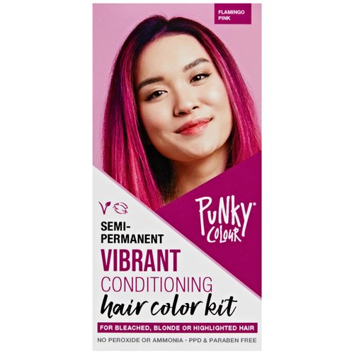Punky Colour Box Kit Flamingo Pink - For Bleached, Blonde or Highlighted Hair, Non-Damaging Hair Dye, Vegan, PPD and Paraben Free, Conditions Hair, Vibrant Hair Color, lasts up to 35 washes