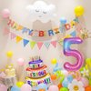 Rainbow Starry Number 4 Balloon,40 Inch Giant Number Balloon & Mini Crown Balloon for Birthday Balloons Party Decorations,Girl 4th Birthday Party Decorations,Foil Mylar Birthday Digital Balloon