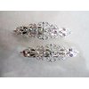 Generic Small pair of antique silver or rose gold crystal hair clip clamp (Crystal option: No crystals, Primary color: Silver)