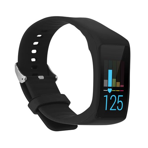 kwmobile Strap Compatible with Polar A360 / A370 Strap - Replacement Silicone Watch Band - Black