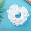Framendino, 2 Pack White Lace Fabric Ponytail Holder Hair Ties Oversized Mesh Hair Scrunchies for Women (Black, White)