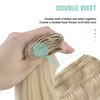 YoungSee Weft Real Human Hair Extensions, Highlight Sew in Real Hair Extensions Warm Ash Blonde Highlights Bleach Blonde Straight Weft Extensions Human Hair Sew in Extensions 14Inch 100G
