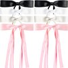 Aimin Hair 10pcs Satin Hair Bows Clips For Women and Girls, Hair Ribbon Hair Bows With Long Tail (Mixed 4 color)