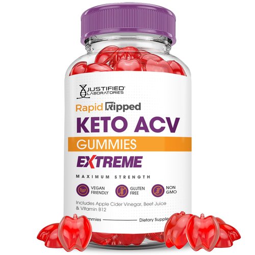 Rapid Ripped Keto ACV Gummies Extreme 2000MG Rapidripped Keto Gummies Apple Cider Vinegar Formulated with Pomegranate Beet Juice Powder B12 Vegan Non GMO 60 Gummys