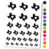 Texas State with Heart Temporary Tattoo Water Resistant Fake Body Art Set Collection - Black (One Sheet)
