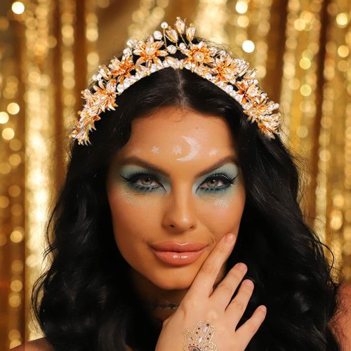 Brishow Gold Flower Wedding Crown Greek Queen Headpiece Festival Bridal Tiara Hair Accessories for Women