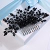 Missgrace Women Bridal Wedding Handmade Black Crystals Side Hair Comb Special Occasion Headpiece Black Women Hair Accessories