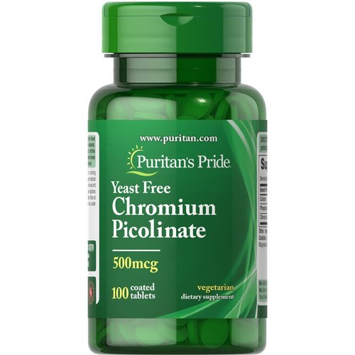 Puritan's Pride Chromium Picolinate 500 Mcg Yeast Free, 100 Count