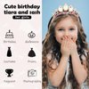 Aprince Birthday Sash, Tiara & Crown Headband for Women - Sparkling Crystal Tiara for Birthday & Halloween Costume - Complete Set for Birthday Celebrants