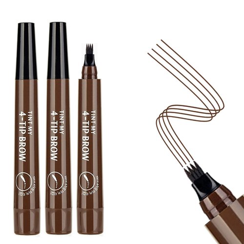 AWCCXMYM 3PCS Dark Brown Eyebrow Pencil Eyebrow Pen - Waterproof Microblading Eyebrow Pen,Long Lasting,Easily Create Natural Eyebrow Makeup