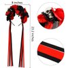 Atoden Flower Crown Day of the Dead Rose Headbands Skull Floral Crown Mexican Headpiece with Ribbon for Women Girls Black Red