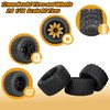 RC Station 12mm Hex RC Wheels and Tires 1/10 Scale 2.8 RC Truck Tires and Wheels for Traxxas Rustler Stampede Hoss E-Revo 2wd 4x4 vxl Tires and Wheels Redcat Riaario Amoril Tires Wheels Preglued 4PCS