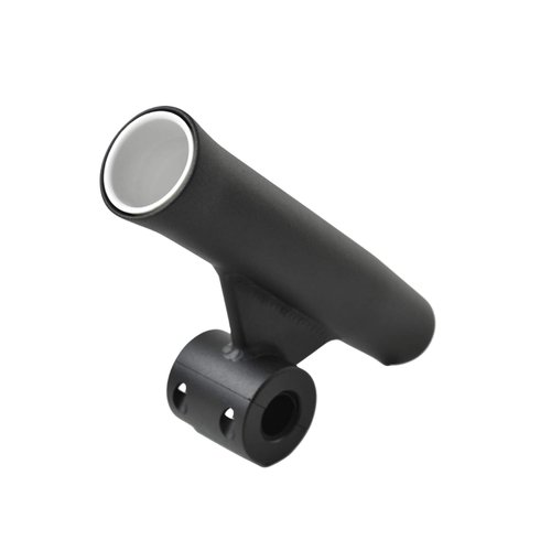 MARINE CITY Black Anodize Finish Aluminum Flared Weld-on White Vinyl Insert Adjustable Fishing Rod Holder (Length: 10 Inches Dia.:1-7/8 Inches) for Marines – Boats – Ships – Yachts (Pack of 1)