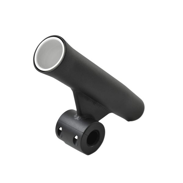MARINE CITY Black Anodize Finish Aluminum Flared Weld-on White Vinyl Insert Adjustable Fishing Rod Holder (Length: 10 Inches Dia.:1-7/8 Inches) for Marines – Boats – Ships – Yachts (Pack of 1)