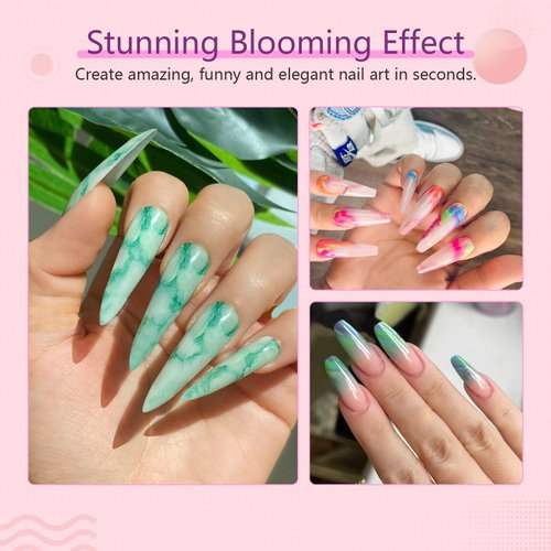 Saviland Blooming Gel - 15ml Clear Blooming Nail Gel Nail Polish Blossom Gel Soak Off U V LED with Nail Art Brush Manicure Kit for Spreading Marbles Effect Nail Salon Home DIY