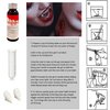 Vampire Teeth Halloween Decorations - Fake Teeth Halloween Decor, Vampire Fangs for Cosplay Accessories as Halloween Props, Halloween Accessories incl Vampire Teeth & Blood Gel (1OZ) & Adhesives Beads