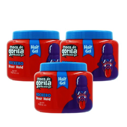 Moco de Gorila Rockero Hair Gel Jar, Long Lasting, Strong Hold Hair Styling Gel, Yellow, Lavender...
