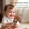 Baby TV Remote Control Toy with Soft Silicone Teether Cute Crab Cover, Musical Realistic Play Remote Toy with Light and Sound, 3 Language Educational Learning Toy for 6M+ Boy and Girls