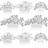 8 Pieces Wedding Hair Accessories for Brides Crystal Faux Pearl Hair Accessories for Women Rhinestone Wedding Hair Pieces Bridal Flower Hair Comb