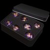 AUSTOR Liquid Core Resin DND Dice Sharp Edge Polyhedral Dice 7-Die DND Dice Set Quicksand Handmade Resin Dice for Dungeons and Dragons RPG MTG Table Games, Violet