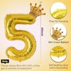 40 Inch Gold Number 5 & Mini Crown Balloon for Birthday Party Decorations, 5th Birthday Party Decorations, Baby Shower Anniversary Balloons Decorations Supplies