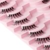 Half Lashes with Clear Band, Natural Look Cat Eye False Eyelashes 3D Wispy Accent Lashes Fake Eyelashes Soft Fluffy Half Eyelashes 10 Pairs