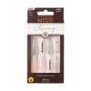 KISS Classy Press On Nails, Nail glue included, 'Sophisticated', Silver, Extra-Long Size, Coffin Shape, Includes 30 Nails, 2g glue, 1 Manicure Stick, 1 Mini File
