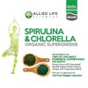 Allied Life Spirulina and Chlorella | Organic Chlorophyll Vegan Protein Powder Green Superfood Capsules | Natural Immune Support (3 Bottle Pack)