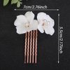 Teyglen Bride Flower Wedding Hair Comb Bridal Flower Headpiece Small Cute White Flower Pearl Hair Piece Decorative Hair Jewelry Accessories for Women Girls (Rose gold)